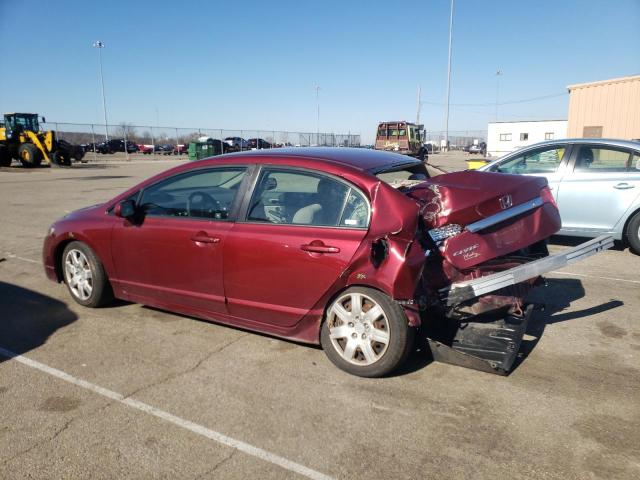 19XFA16569E023111 - 2009 HONDA CIVIC LX RED photo 2