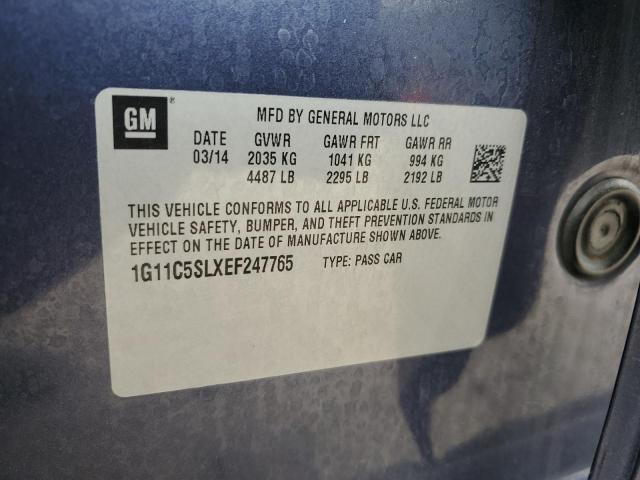 1G11C5SLXEF247765 - 2014 CHEVROLET MALIBU 1LT 蓝色 照片 12