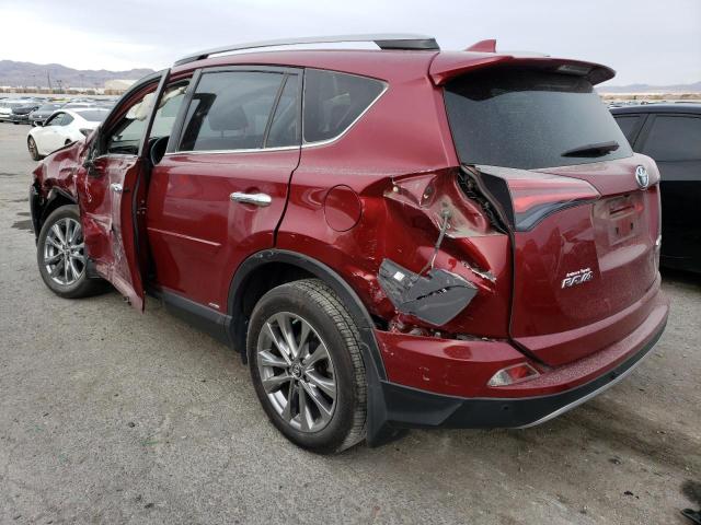 JTMDJREV2JD246503 - 2018 TOYOTA RAV4 HV LIMITED BURGUNDY photo 2