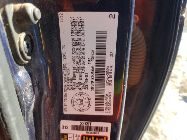 5TFUY5F16DX280186 - 2013 TOYOTA TUNDRA DOUBLE CAB SR5 BLUE photo 13