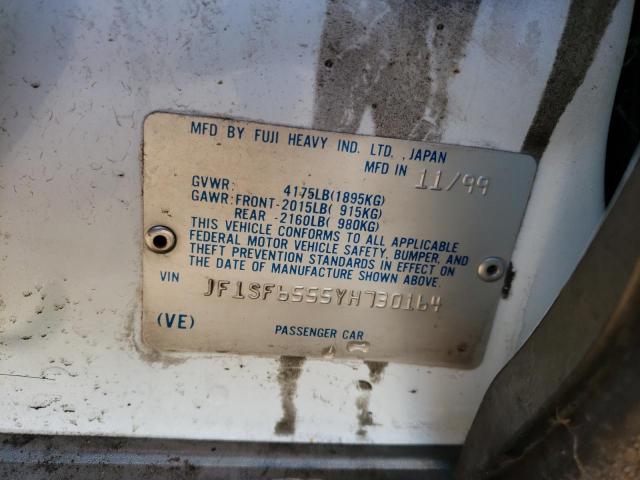 JF1SF6555YH730164 - 2000 SUBARU FORESTER S WHITE photo 12