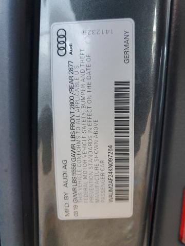 WAUM2AF24KN097264 - 2019 AUDI A6 PRESTIGE ნაცრისფერი ფოტო 12