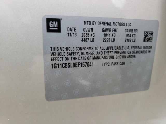 1G11C5SL0EF157041 - 2014 CHEVROLET MALIBU 1LT ოქროსფერი ფოტო 12