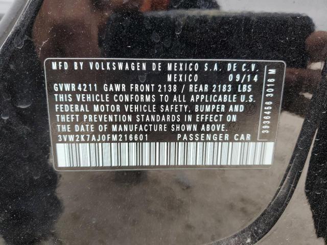 3VW2K7AJ0FM216601 - 2015 VOLKSWAGEN JETTA BASE 黑色 照片 13