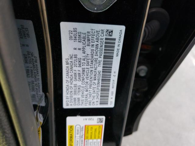 2HGFE2F50NH603240 - 2022 HONDA CIVIC SPORT 黑色 照片 12