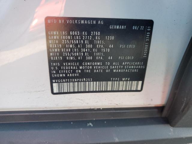 WVGGNPE2XNP053253 - 2022 VOLKSWAGEN ID.4 PRO S 白色 照片 12