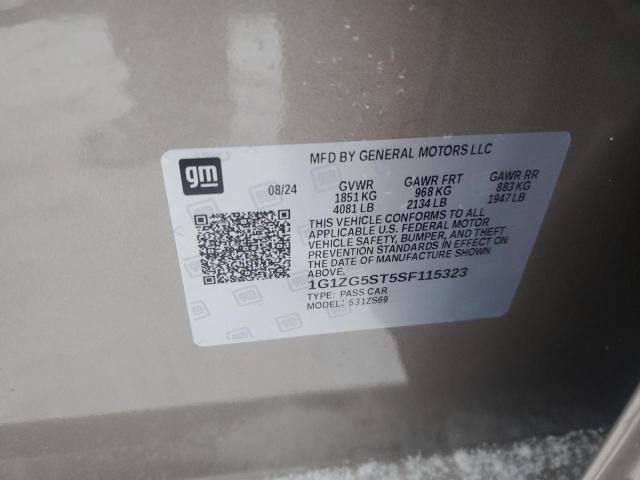 1G1ZG5ST5SF115323 - 2025 CHEVROLET MALIBU RS 灰色 照片 12