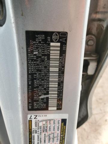 2T1KR32E68C720350 - 2008 TOYOTA COROLLA MA XR SILVER photo 12