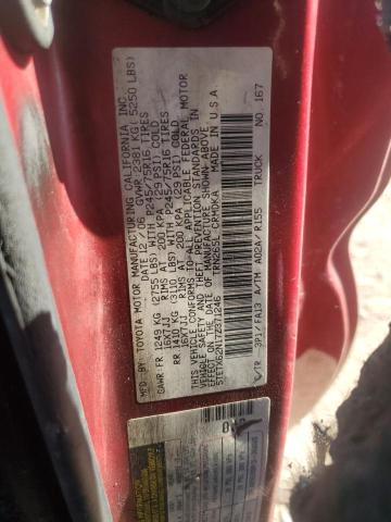 5TETX62N17Z371246 - 2007 TOYOTA TACOMA PRERUNNER ACCESS CAB BURGUNDY photo 12