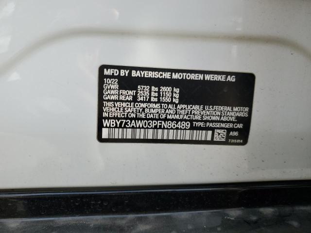 WBY73AW03PFN86489 - 2023 BMW I4 EDRIVE 40 WHITE photo 12