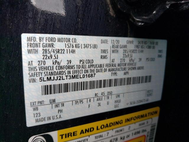 5LMJJ2LT3MEL01687 - 2021 LINCOLN NAVIGATOR RESERVE 黑色 照片 12