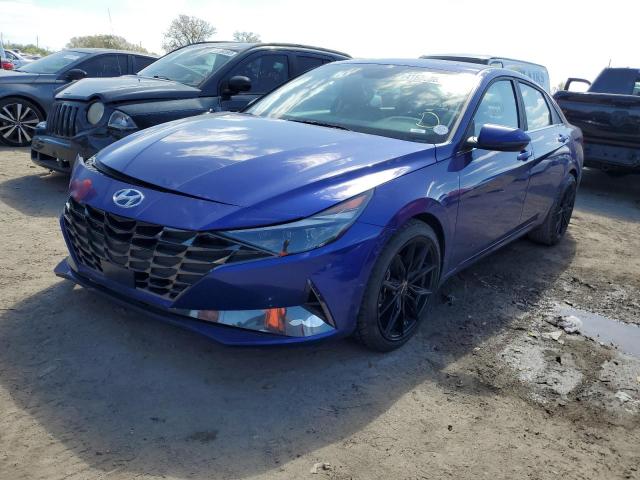 KMHLP4AG7NU282029 - 2022 HYUNDAI ELANTRA LIMITED BLUE photo 1