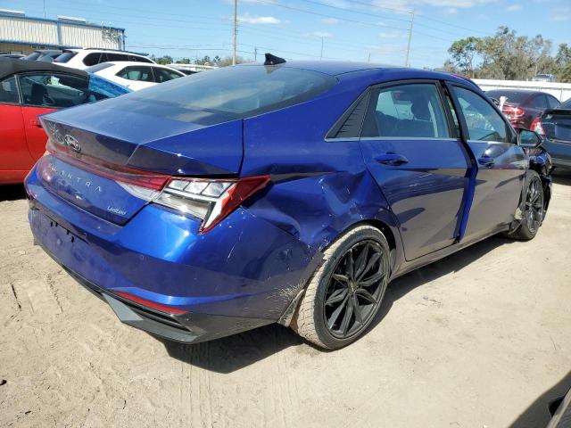 KMHLP4AG7NU282029 - 2022 HYUNDAI ELANTRA LIMITED BLUE photo 3