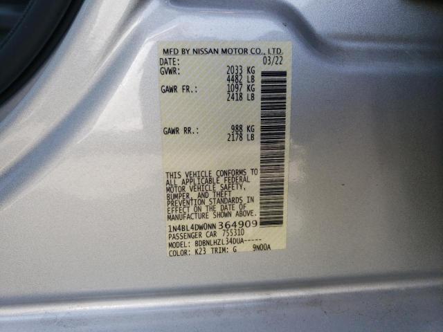 1N4BL4DW0NN364909 - 2022 NISSAN ALTIMA SV SILVER photo 13