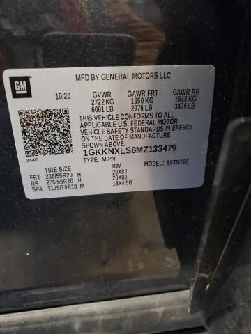 1GKKNXLS8MZ133479 - 2021 GMC ACADIA DENALI CHARCOAL photo 12