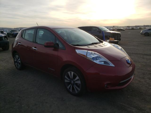 1N4AZ0CP6FC321525 - 2015 NISSAN LEAF S BURGUNDY photo 4