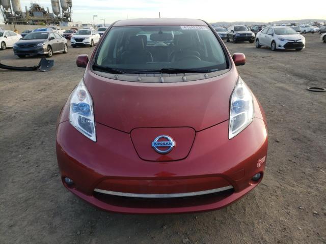 1N4AZ0CP6FC321525 - 2015 NISSAN LEAF S BURGUNDY photo 5