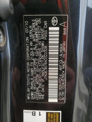 JTKDE3B78A0322328 - 2010 TOYOTA SCION TC 黑色 照片 12