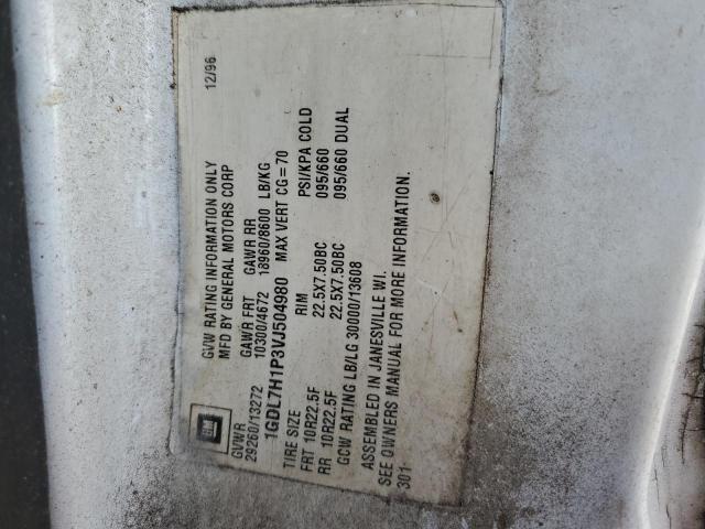 1GDL7H1P3VJ504980 - 1997 GMC C-SERIES C7H042 WHITE photo 10