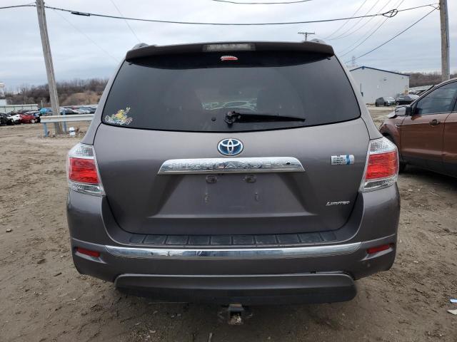 JTEDC3EH1D2014424 - 2013 TOYOTA HIGHLANDER HYBRID LIMITED GRAY photo 6