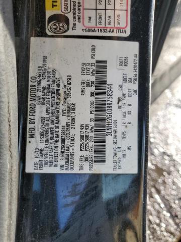 3LNHL2GC0BR758344 - 2011 LINCOLN MKZ BLACK photo 12