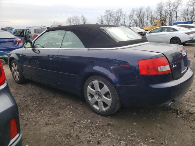 WAUDT48H75K010480 - 2005 AUDI A4 QUATTRO CABRIOLET BLUE photo 2