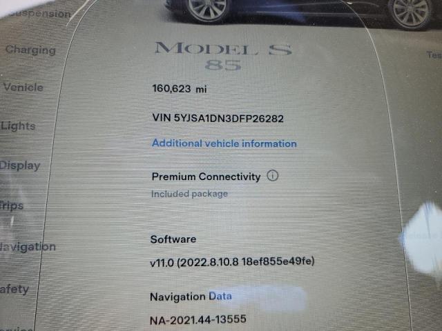 5YJSA1DN3DFP26282 - 2013 TESLA MODEL S შავი ფოტო 9