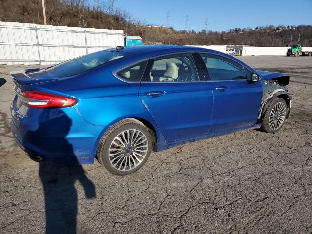 3FA6P0D90JR206067 - 2018 FORD FUSION TITANIUM/PLATINUM BLUE photo 3