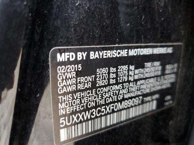 5UXXW3C5XF0M89097 - 2015 BMW X4 XDRIVE28I შავი ფოტო 12