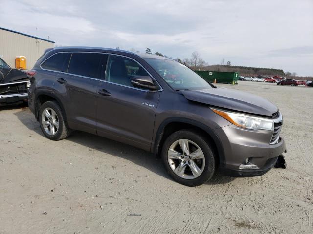 5TDDCRFH9ES005311 - 2014 TOYOTA HIGHLANDER HYBRID LIMITED GRAY photo 4