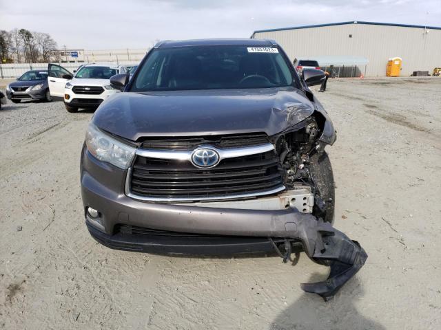 5TDDCRFH9ES005311 - 2014 TOYOTA HIGHLANDER HYBRID LIMITED GRAY photo 5