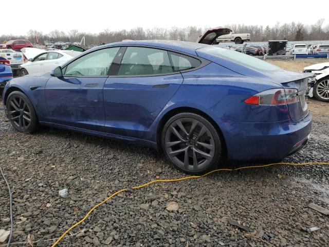 5YJSA1E61MF441345 - 2021 TESLA MODEL S BLUE photo 2