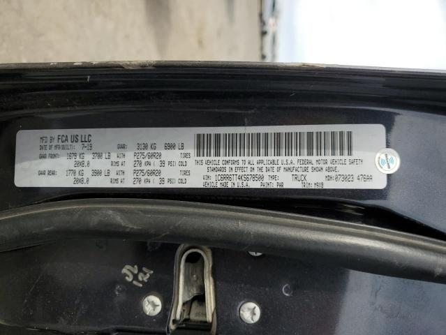 1C6RR6TT4KS678500 - 2019 RAM 1500 CLASS SLT გრაფიტი ფოტო 12