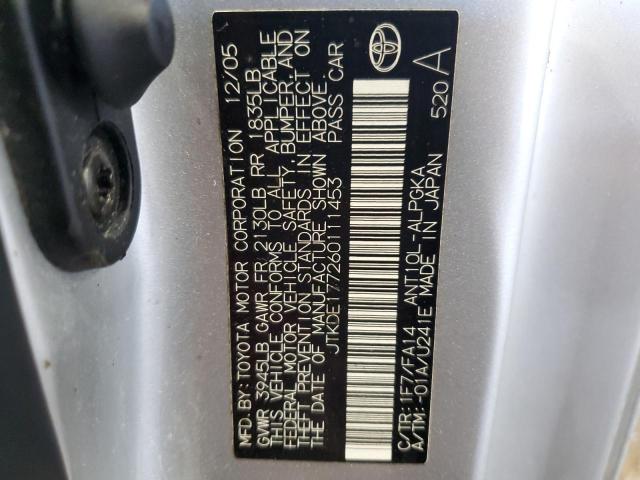JTKDE177260111453 - 2006 TOYOTA SCION TC ვერცხლისფერი ფოტო 13