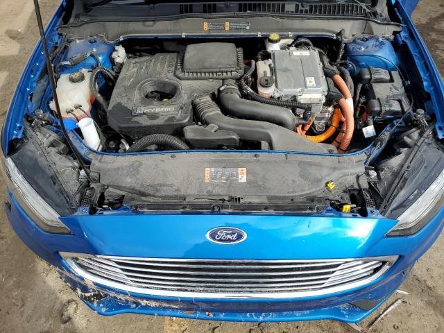 3FA6P0LU0KR168508 - 2019 FORD FUSION SE BLUE photo 11