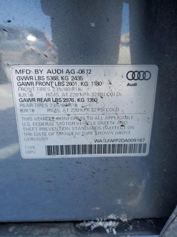 WA1LFAFP2DA009167 - 2013 AUDI Q5 PREMIUM PLUS CHARCOAL photo 12