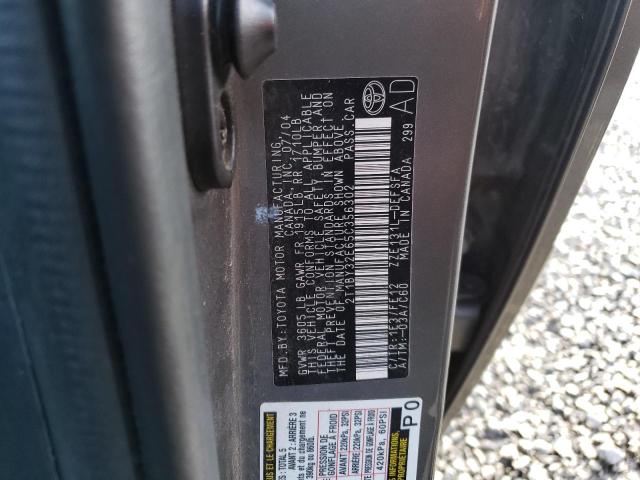 2T1BY32E65C356302 - 2005 TOYOTA COROLLA XRS GRAY photo 12