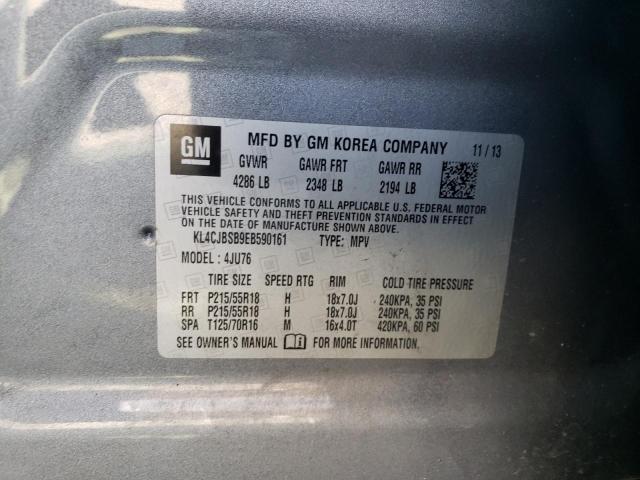 KL4CJBSB9EB590161 - 2014 BUICK ENCORE CONVENIENCE GRAY photo 13