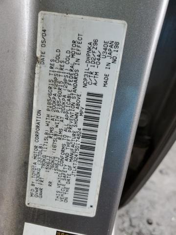 JTLKT324750174824 - 2005 TOYOTA SCION XB SILVER photo 12