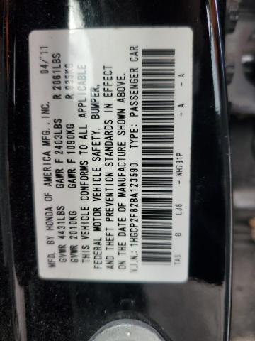 1HGCP2F82BA123590 - 2011 HONDA ACCORD EXL BLACK photo 13