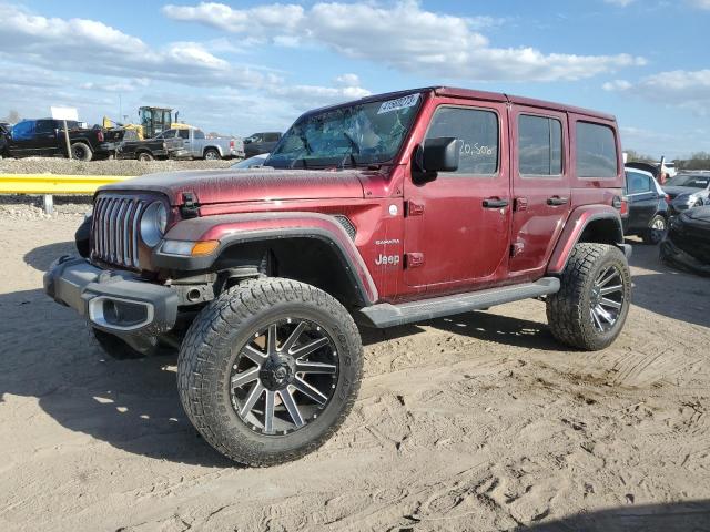 1C4HJXEN6MW722671 - 2021 JEEP WRANGLER U SAHARA BURGUNDY photo 1