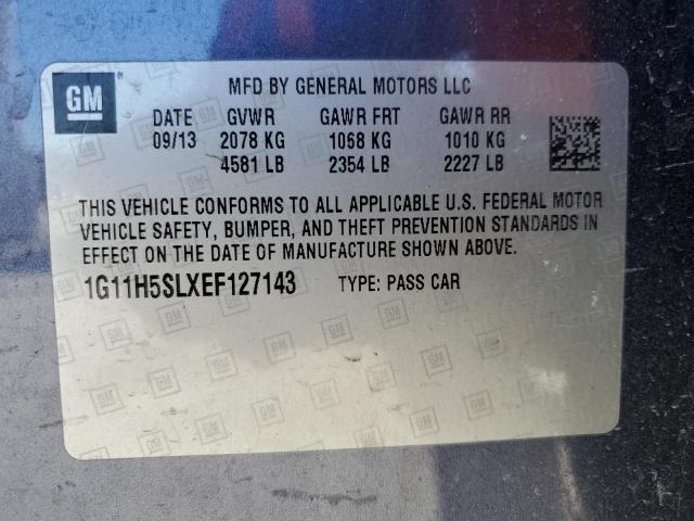 1G11H5SLXEF127143 - 2014 CHEVROLET MALIBU LTZ ლურჯი ფოტო 12
