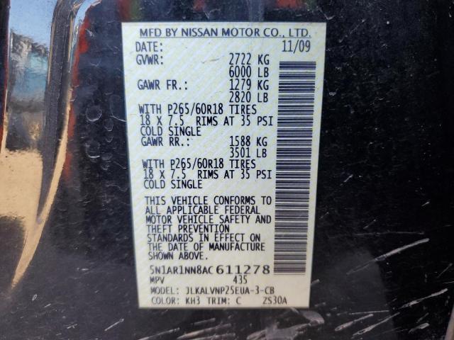 5N1AR1NN8AC611278 - 2010 NISSAN PATHFINDER S BLACK photo 13