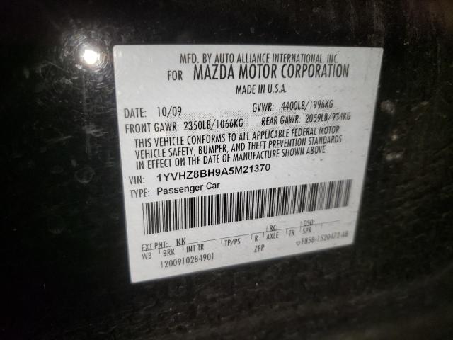 1YVHZ8BH9A5M21370 - 2010 MAZDA 6 I BLACK photo 12