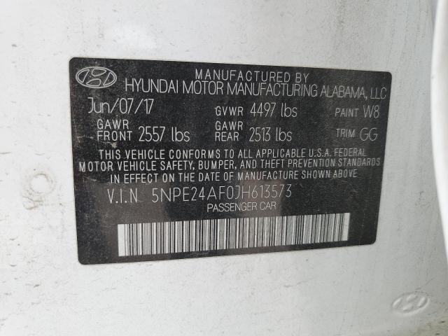 5NPE24AF0JH613573 - 2018 HYUNDAI SONATA SE WHITE photo 12