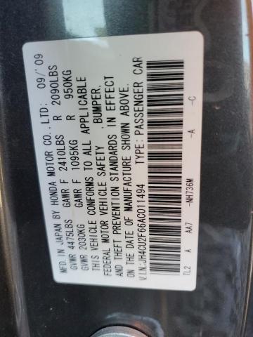 JH4CU2F66AC011494 - 2010 ACURA TSX BLACK photo 12