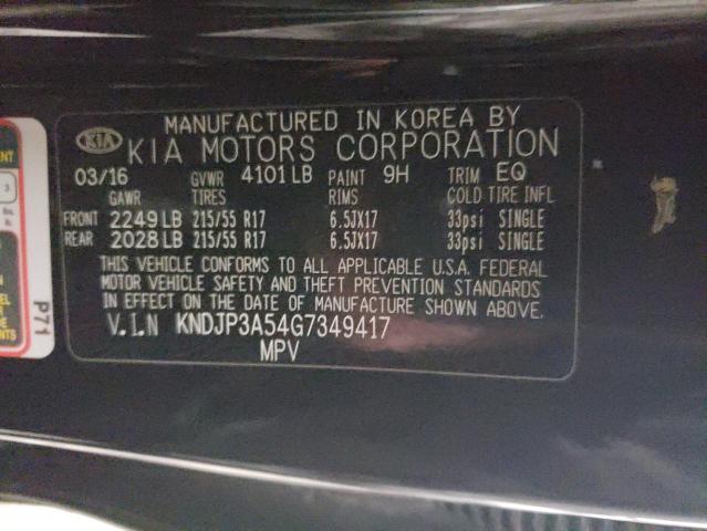 KNDJP3A54G7349417 - 2016 KIA SOUL + BLACK photo 12