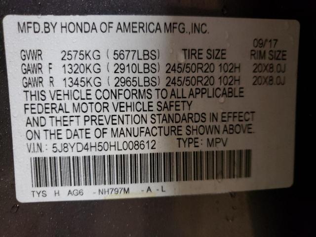 5J8YD4H50HL008612 - 2017 ACURA MDX TECHNOLOGY 灰色 照片 14