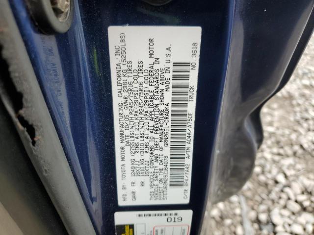 5TETU62N26Z164078 - 2006 TOYOTA TACOMA PRERUNNER ACCESS CAB BLUE photo 12