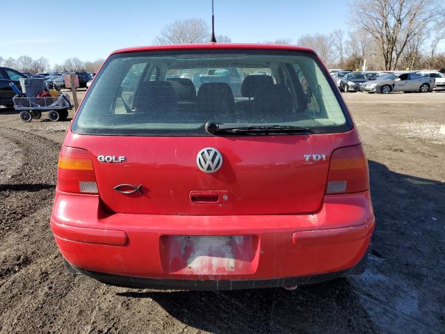 9BWGP61J624031601 - 2002 VOLKSWAGEN GOLF GLS TDI RED photo 6